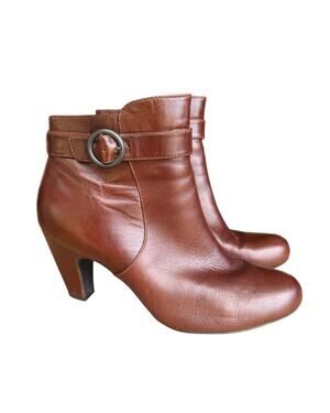 Born Brown Leather Ankle Bootie Women size 9